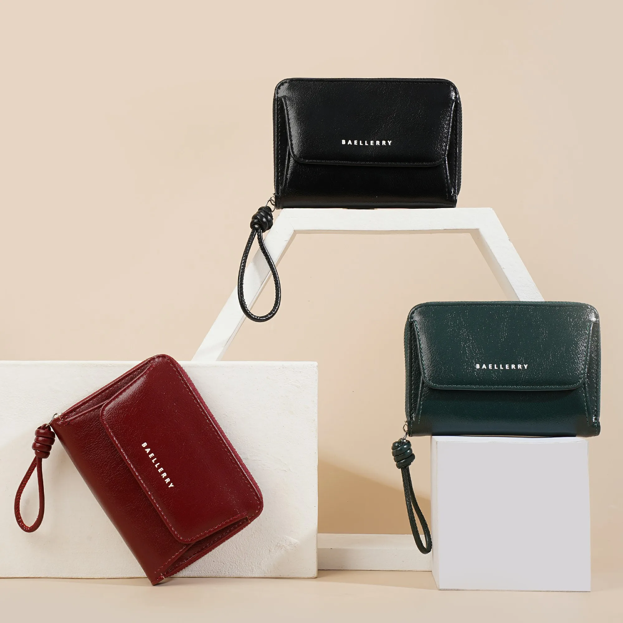 Baellerry Damen-Geldbörse mit kurzem Reißverschluss und Handschlaufe, 7 Kartenfächer, Ausweisfenster, Münzfach, minimalistisch, tragbare Geldbörse, kleine Alltagsgeldbörse, Geschenk für Mädchen – Detail 27