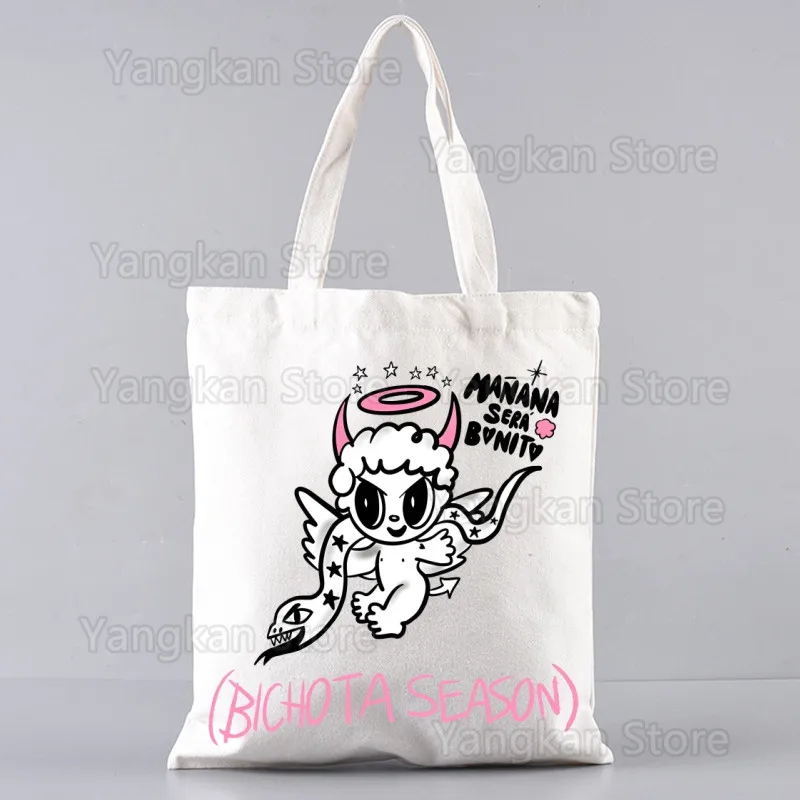 Manana Sera Bonito Bichota borsa a tracolla in tela pieghevole Tote in tela Eco Y2k borsa Vintage KAROL G borsa in tela borsa Casual