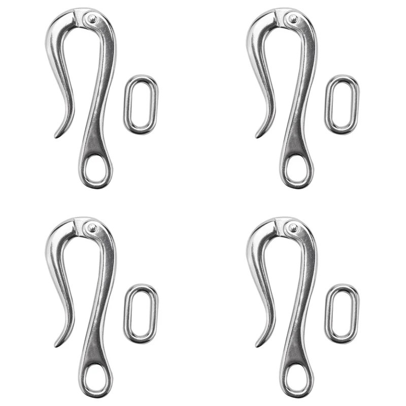 

Hot Selling-4Pcs 100Mm Pelican Hook & Eye With Quick Release Link Stainless Steel 316 Marine Boat Hardware,4Pcs 100Mm Pelican Ho