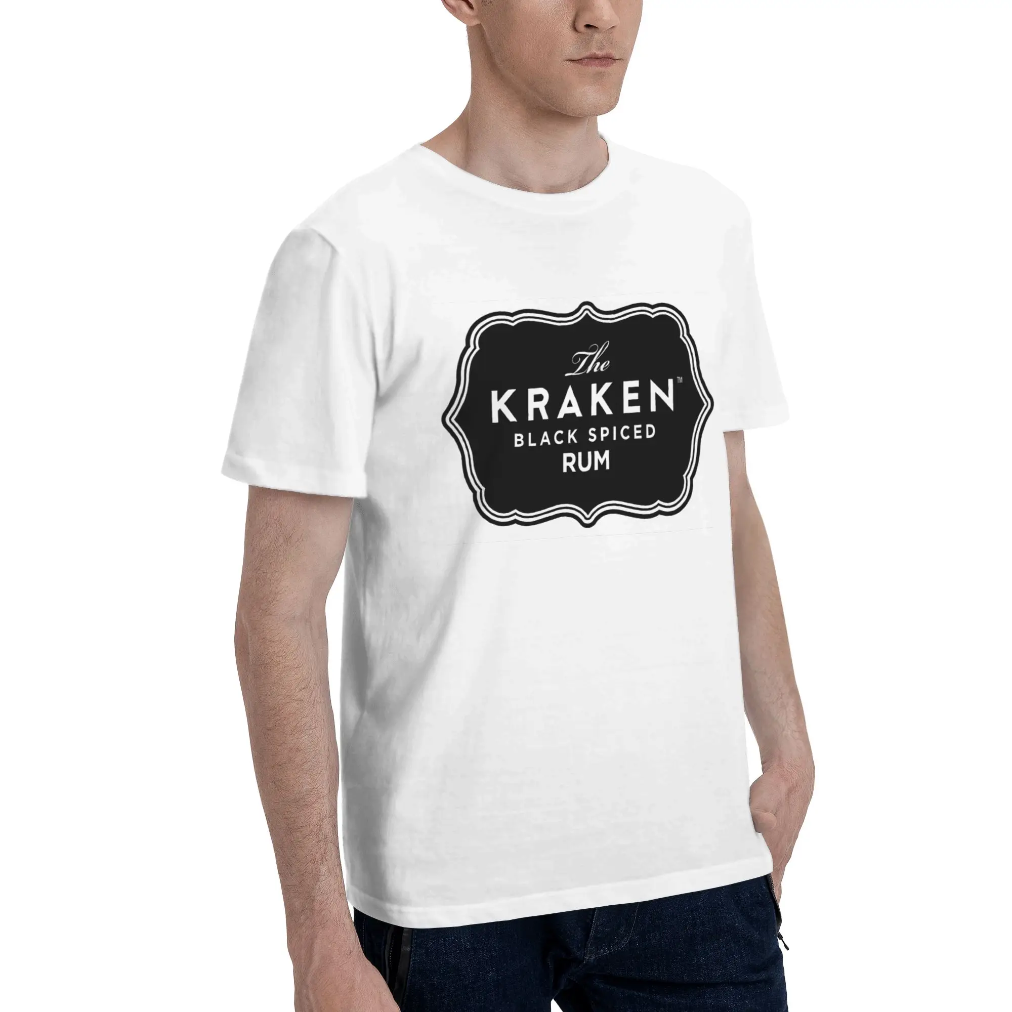 

Мужская футболка Kraken Rum, большие размеры, мужские хлопковые футболки с круглым вырезом, короткие летние мужские футболки