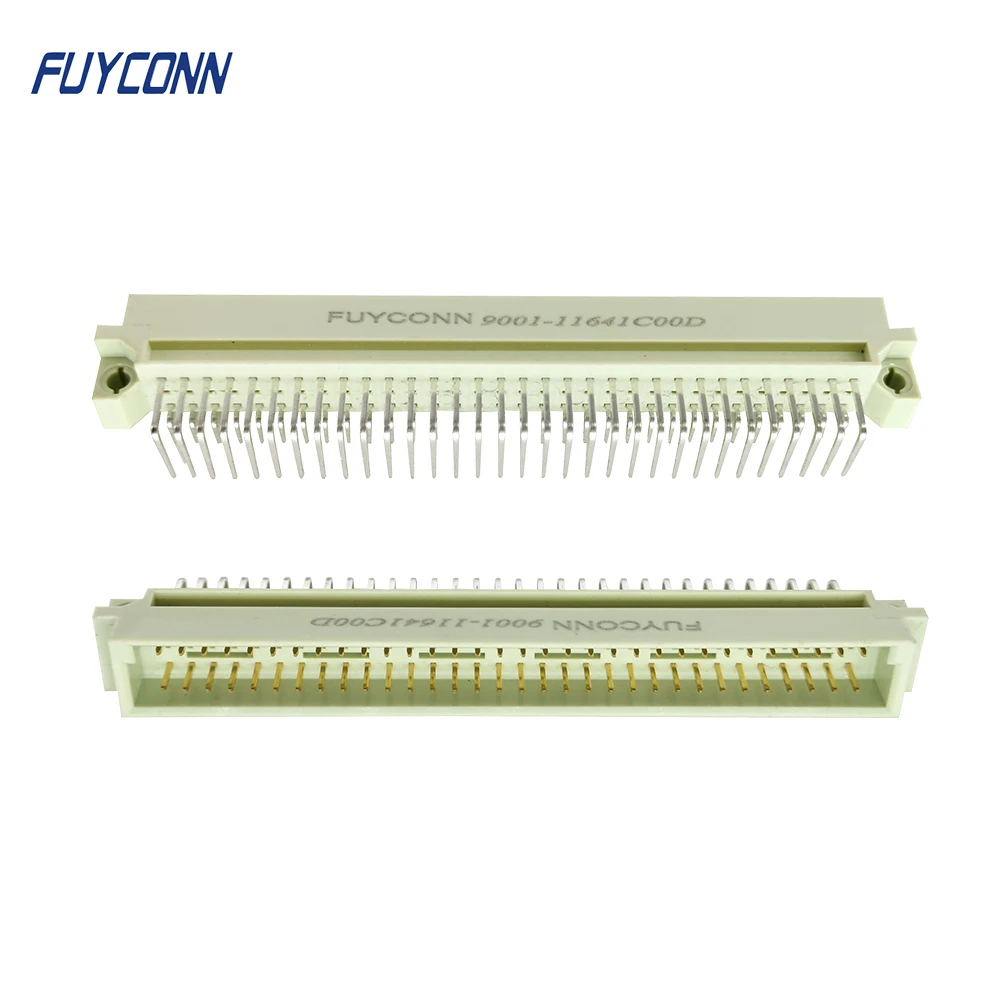 Male DIN 41612  Connector PCB 3 Rows 64Pin Euro Connector, 2*32pin 64 Pin Right Angle PCB Male Euro Card Connector 2.54mm Pitch