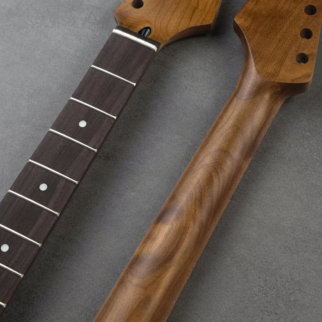 Roasted Construction ST Guitar Neck, Dark Fretboard, 22 Frets, Standard Radius, Gloss Finish, 648mm Scale, 56mm Heel Part