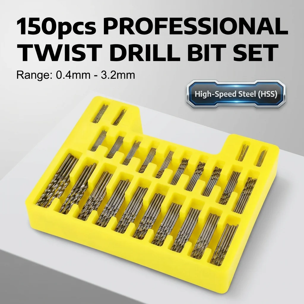 Jeu de forets hélicoïdaux HSS, 0.4-3.2mm, mini perceuse, bricolage, passe-temps, odorde travail de calcul, micro foret pour PCB de précision, artisanat, bijoux