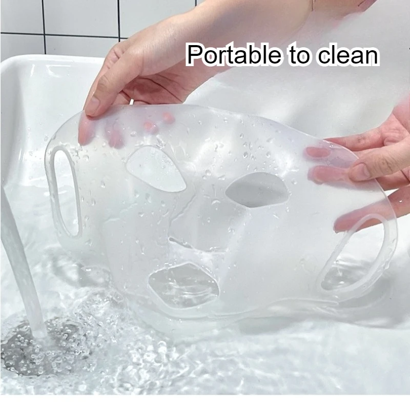 3D Siliconen Masker Cover Herbruikbare Oorhangende Hulpmasker Hydraterende Verstevigende Huidverzorging Enhancement Tool Gezichtsverzorging Tool 1 Vel