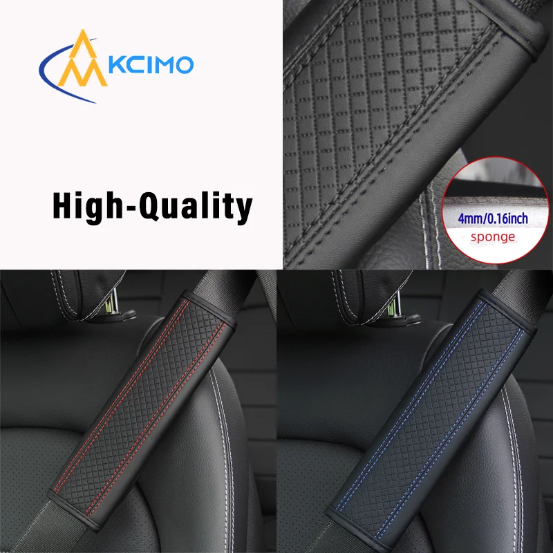 Premium PU Leather Embossed Seat Belt Shoulder Pad, Comfort Safety Belt Protector, Fashion Interior Accessory for Cars