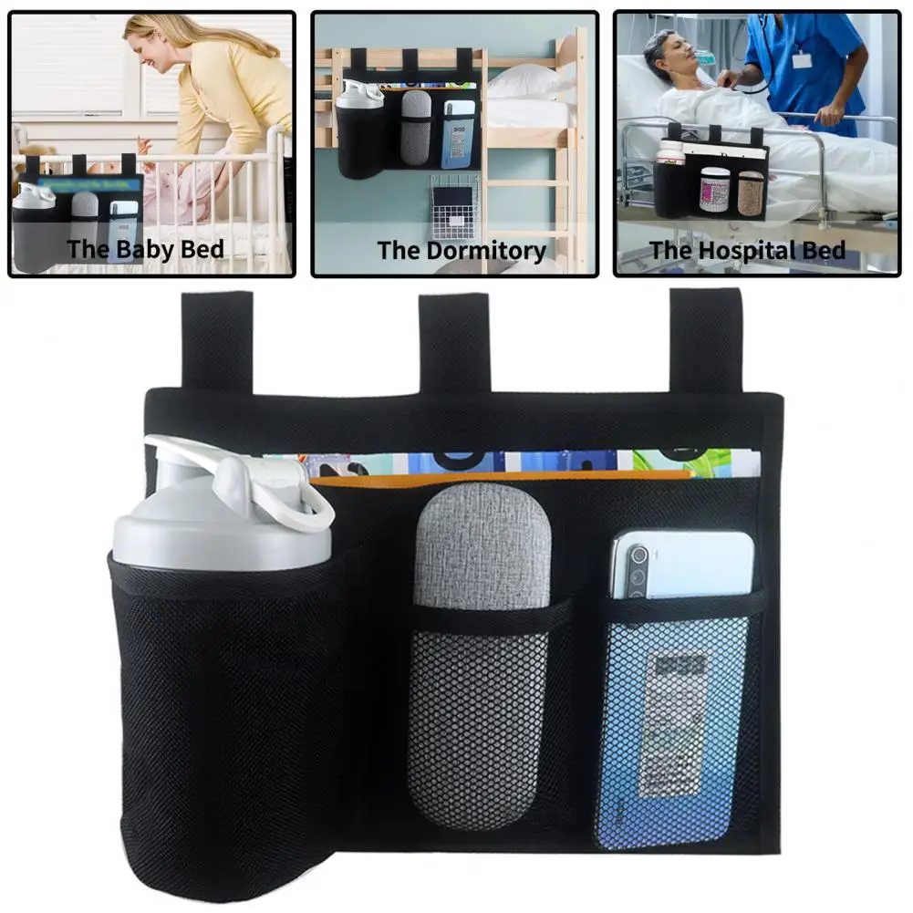 Bedside Storage Bag Hanging Bed Controller Glasses Holder Bathroom Bedroom Organizing Pouch Multi-pocket Storage Organizer