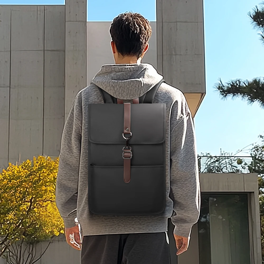 Mens Slim Laptop Backpack Water Resistant Business Casual Daypack for 14 Inch Laptop Daily Commute