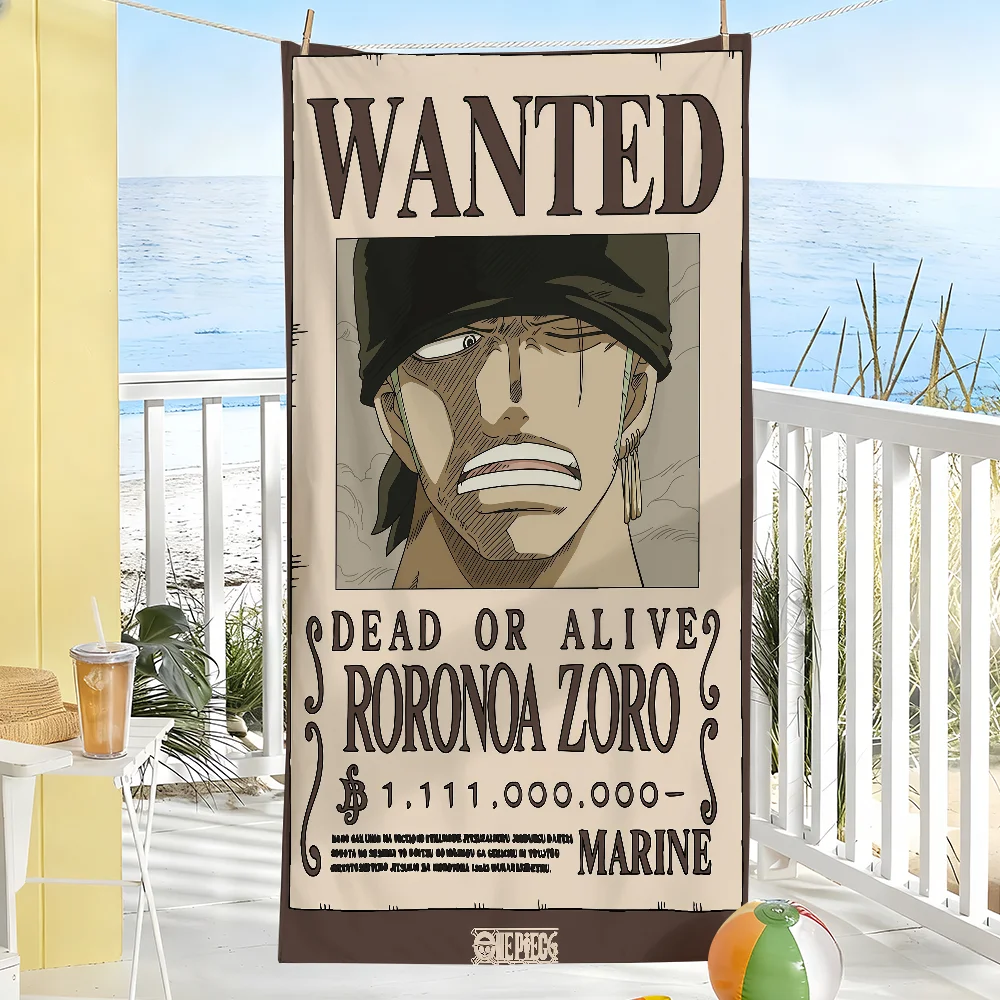 O-One Piece-S Roronoa Z-Zoro Handtuch, Sport, schnell trocknend, für Reisen, Camping, sanddicht, weich, leicht, großes Strandtuch