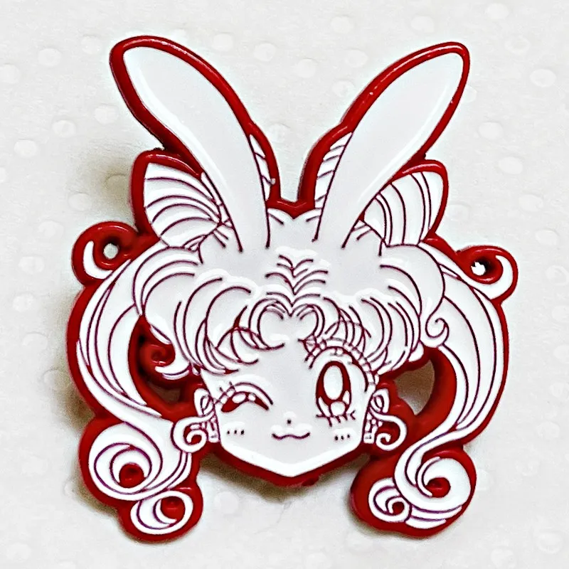 Sailor Moon Little Rabbit Badge Brooch Animation Peripheral Two-dimensional Cartoon Men and Women School Bags Metal Accessories