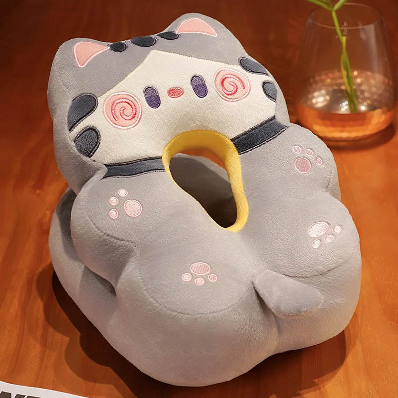 Cuscino per dormire Kawaii in peluche di seta di ghiaccio cuscino per gatti in cartone animato per sedia da ufficio cuscino per schienale in vita