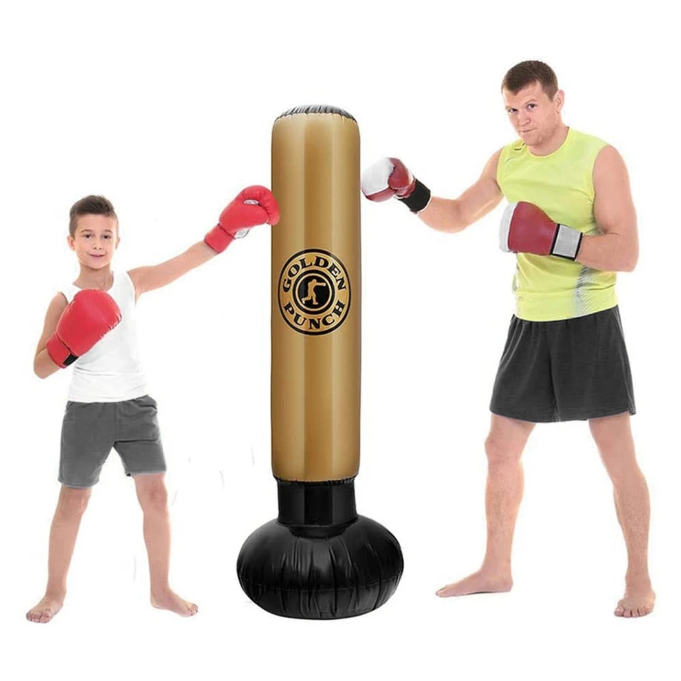 Stable- Boxing Punch Heavy Bag Inflatable Punching Bag Free-Standing Tumbler Column Sandbag for Adults Children Fitness 63Inch