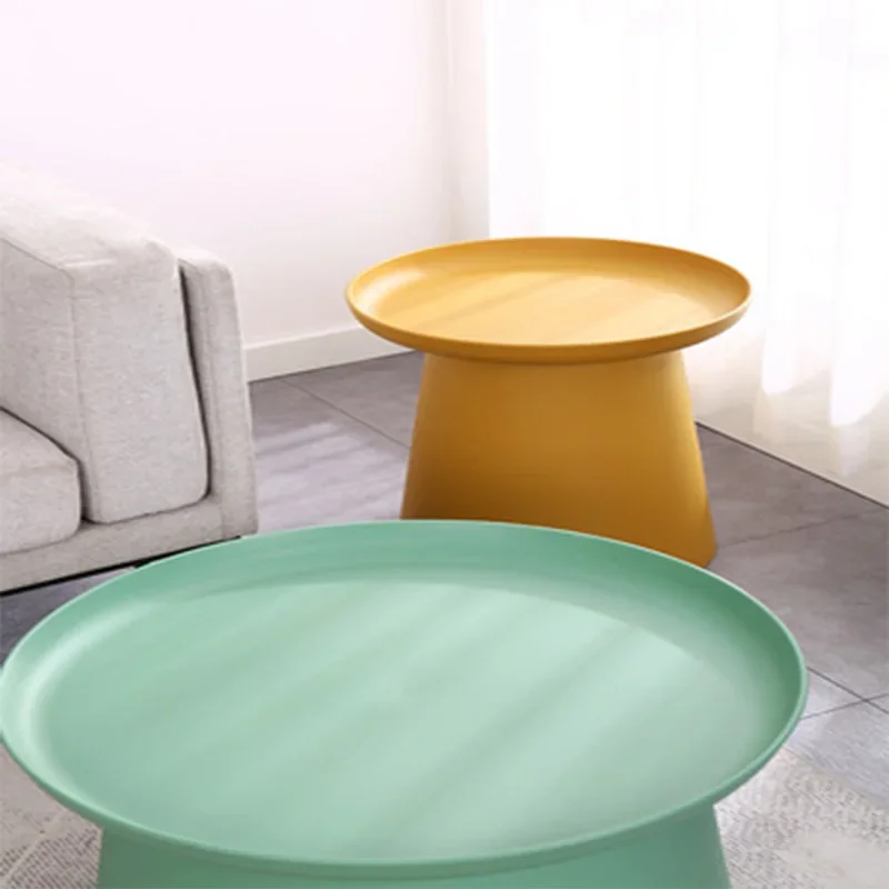 Household Simple Plastic Round Coffee Table Modern Small Apartment Balcony Table Combination Living Room Side Table