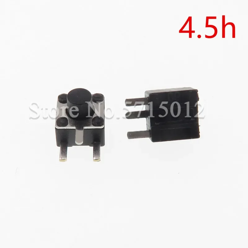 

200 шт./лот 4,5*4,5*4,5 мм (боковые три контакта DIP) черные мини-кнопочные мгновенные тактовые переключатели медные ножки 3pin