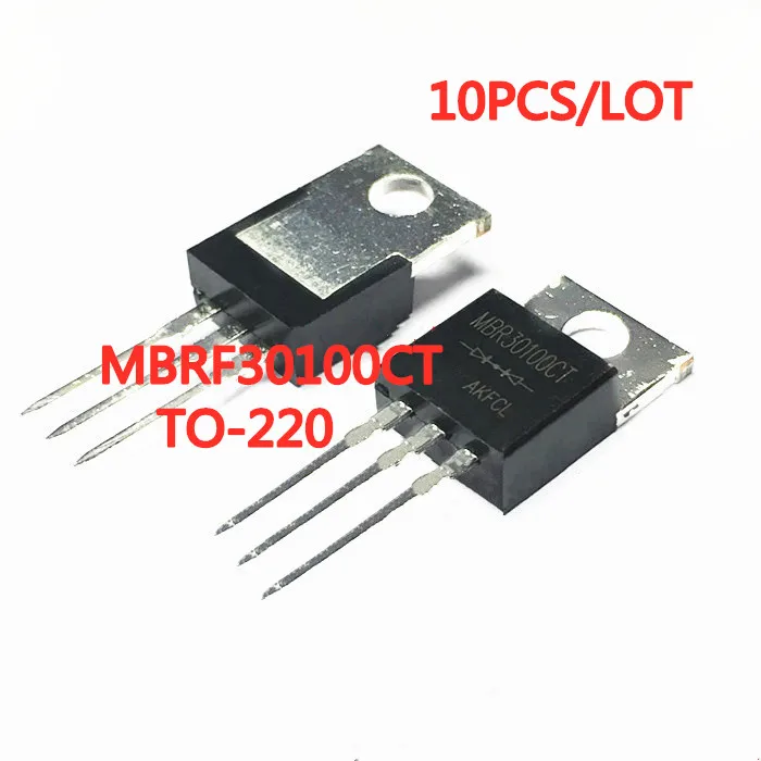 10PCS/LOT MBR30100CT B30100G TO-220 Schottky 30A/100V  In Stock