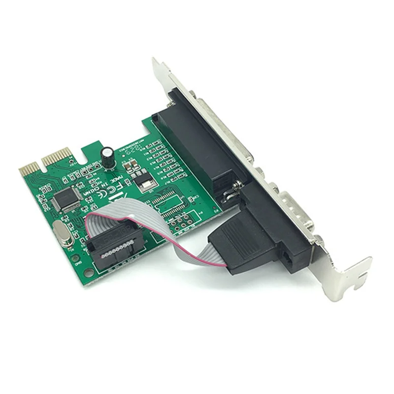 AX99100 1P1S RS232 Serial Parallel Port DB25 25Pin PCIE Riser Card PCI-E Extension Converter