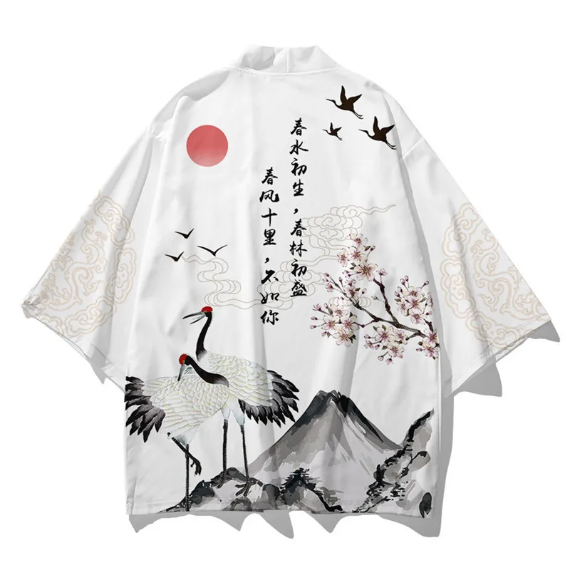 3 To 14 Years Kids Kimono Japanese Traditional Costume Boys Dragon Print Kimono Haori Cardigan Jacket Children Beach Wear Cloak