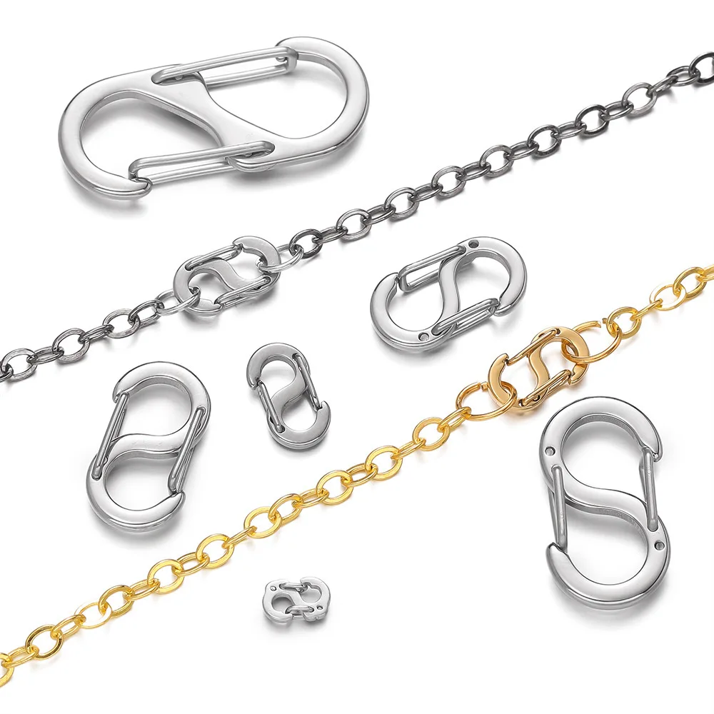 5 قطعة/الوحدة S-نوع الفولاذ المقاوم للصدأ مشبك المفاجئة هوك حلقة تسلق القلائد موصلات لوازم صناعة المجوهرات Findings بها بنفسك موصل النتائج #3