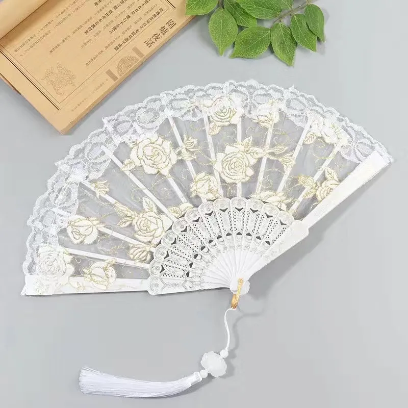Wedding Hand Fan Lace Dancing Fan for Woman Decorative Handheld Fan for Women Party Clothing Accessories