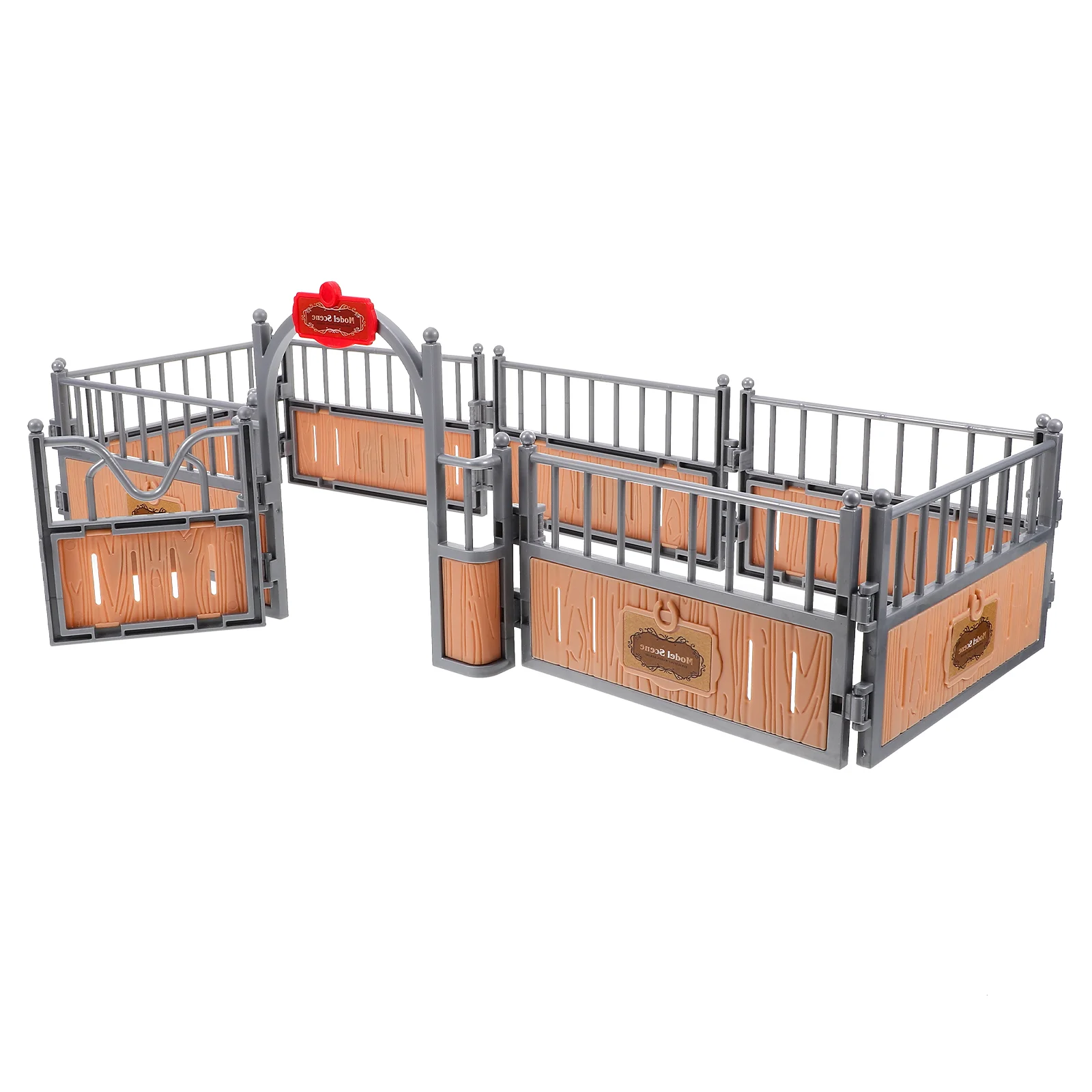 Fences Horse Model Mini Toy Room Stable Corral Fencing Playset Farm Miniature Toys Toddler