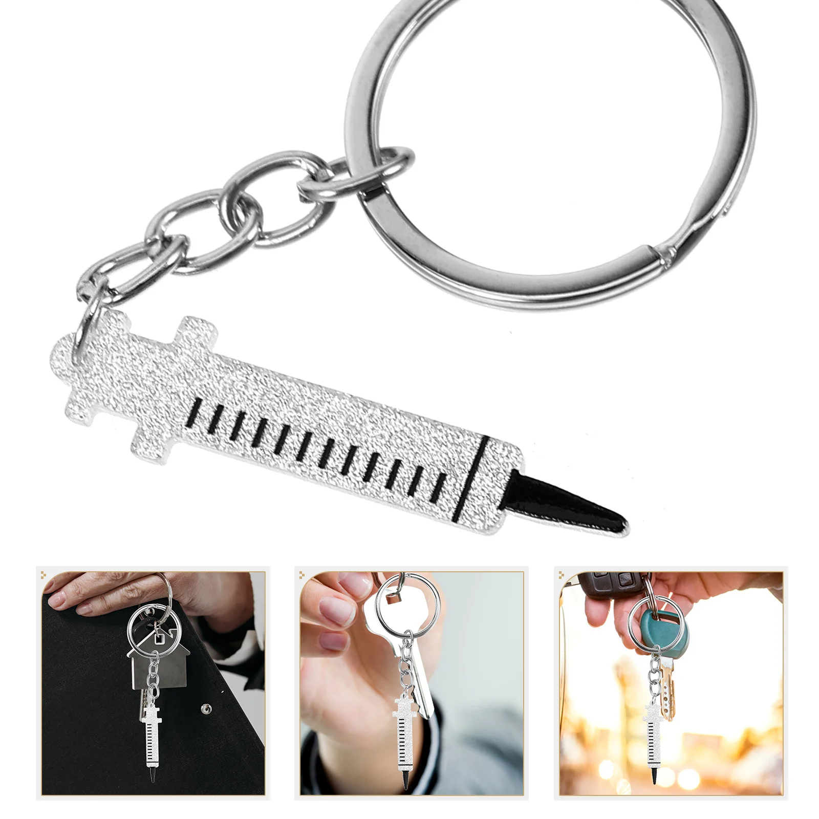 Syringe Stethoscope Keychain Decoration Handbag Pendant Charms Hanging Keyring Doctor Rings Gadget Pendants