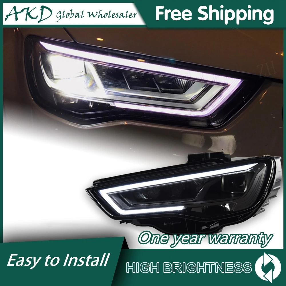 Car For AUDI A3 2013-2016 Headlights DRL Hella LED Bi Xenon Bulb Fog Lights Car Accessory S3 8V RS3 Head Lamp 