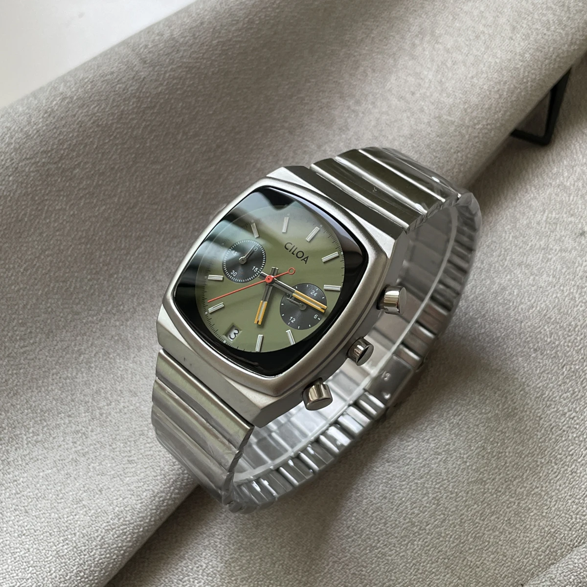 Square watch for men 2025 new high quality waterproof quartz watch light luxury brand genuine high-grade stainless steel strap