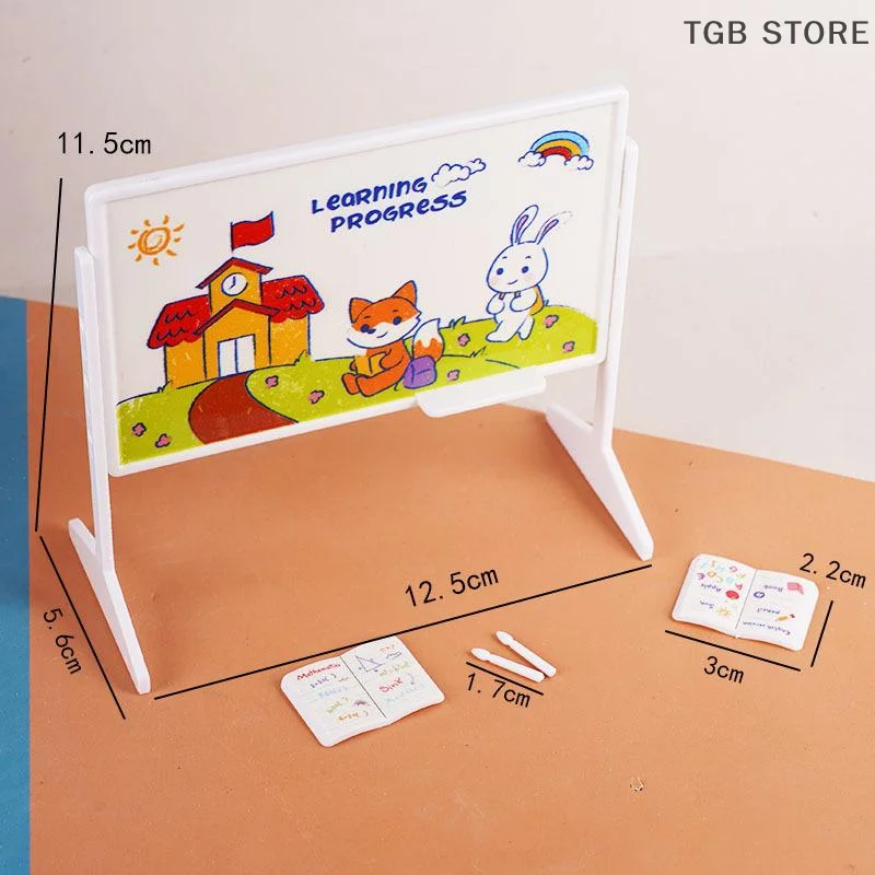 1:12 Aula Scrivania Lavagna Borsa per libri Mobili Casa delle bambole Simulazione in miniatura Modello di casa Decorazione Giocattolo Accessori per casa delle bambole
