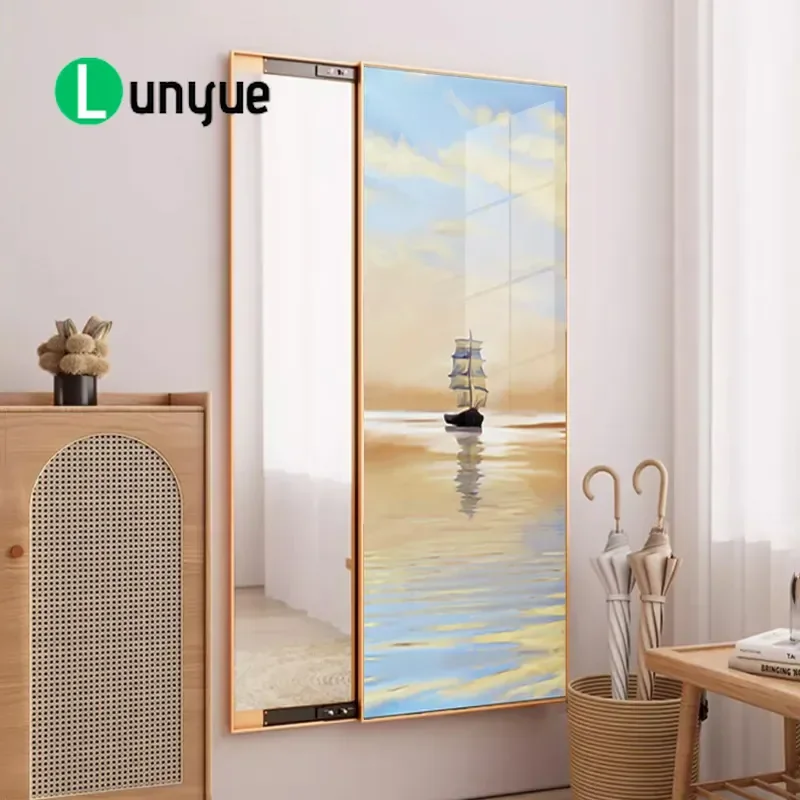 Hidden Full Body Mirror Invisible Wall Mounted Push Pull Door Decorative Painting Fitment Mirror for Home Bedroom Living Room