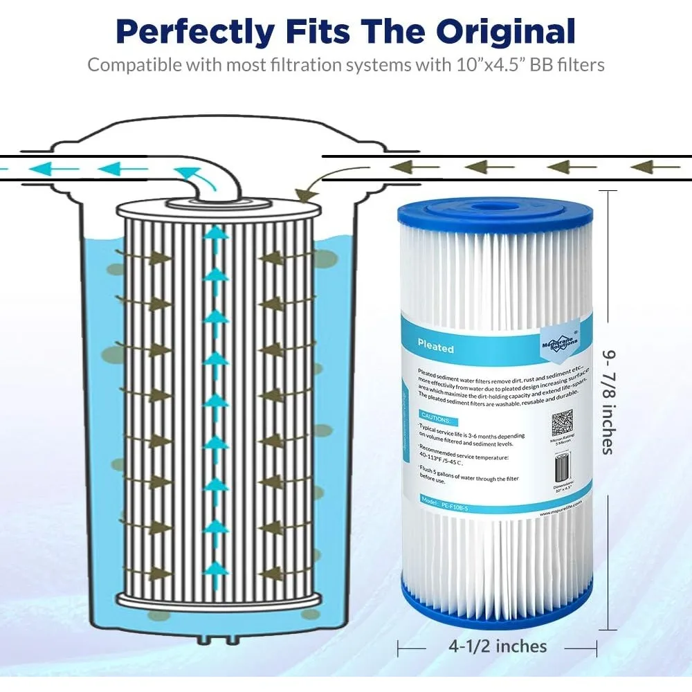 Membrane Solutions 20 Micron Pleated Water Filter Home 10