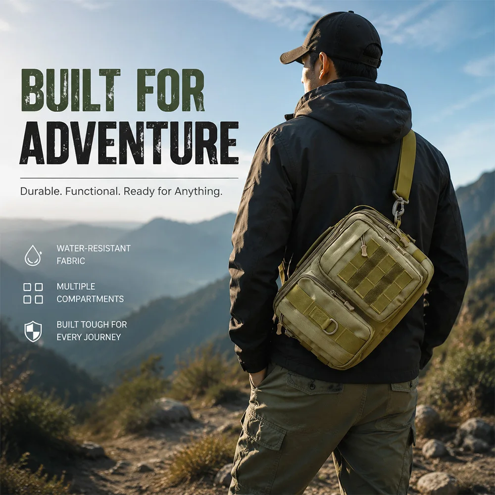 Trekking Tactical Shoulder Bag Camping for Man Hiking Travel Climbing Fishing Sling Handbags Outdoor MOLLE Crossbody Bag