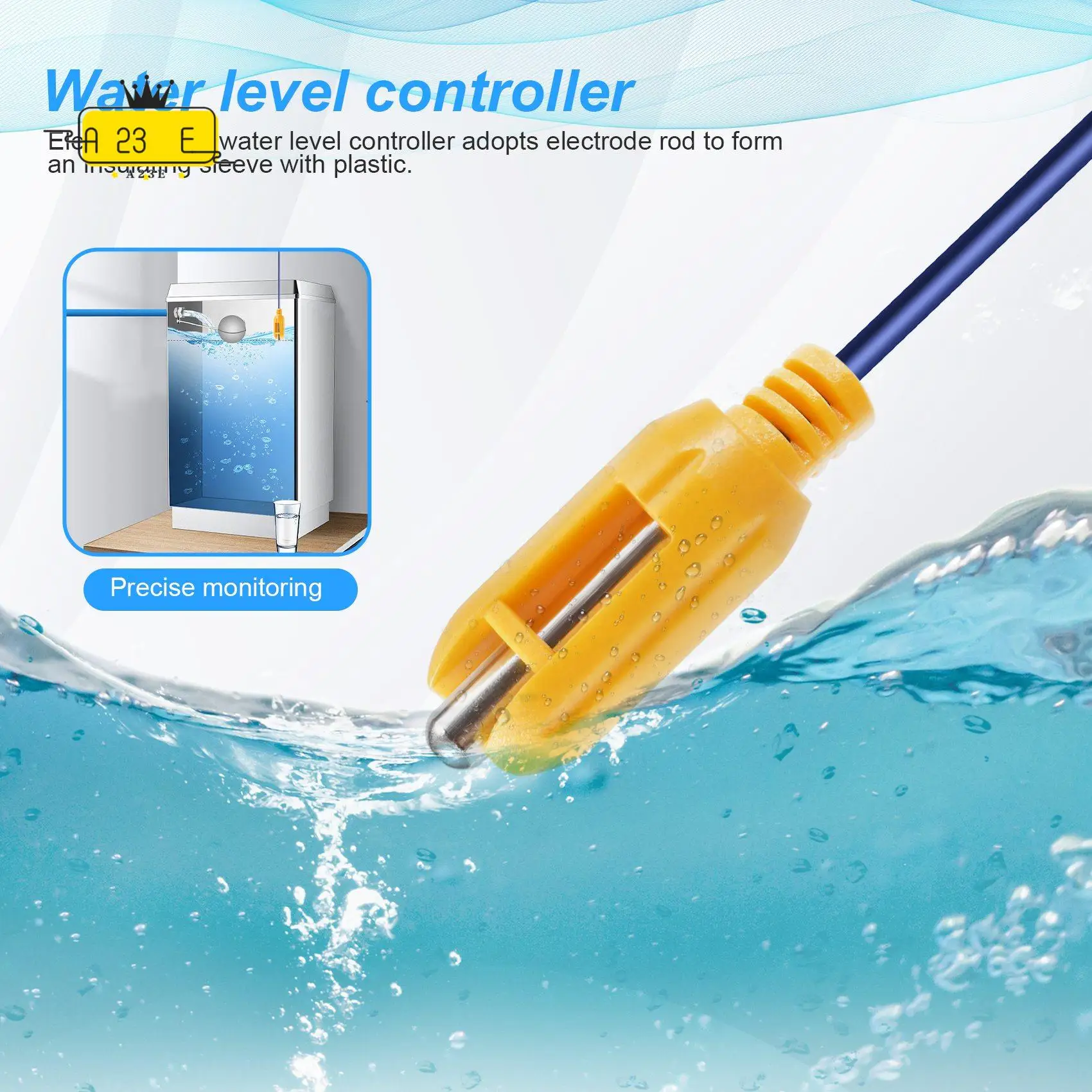 

A23E-1.5M/ 2.5M/3.5M(A Group Of 3 Colors) Water Level Controller, Level Controller Tank Water Level Control Induction Sensor Hea