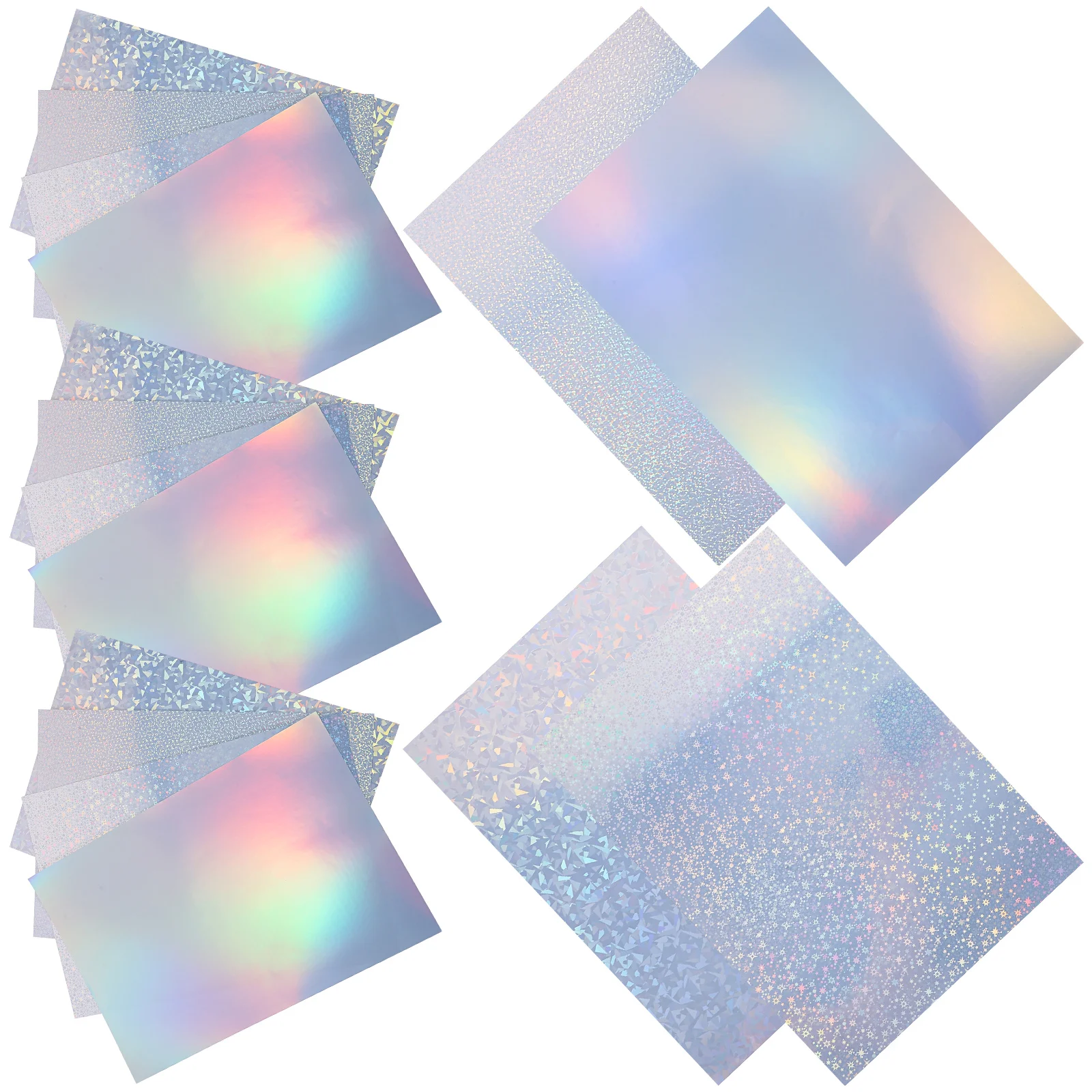 20 Sheets Holographic Printing Paper Waterproof Stickers Printer Labels Decal Self-adhesive Address Blank Printable