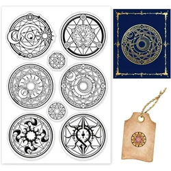 Magic Summoning Circle Clear Stamps Round Compass Transparent Silicone Stamps for Card Making Decoration and DIY Scrapbooking