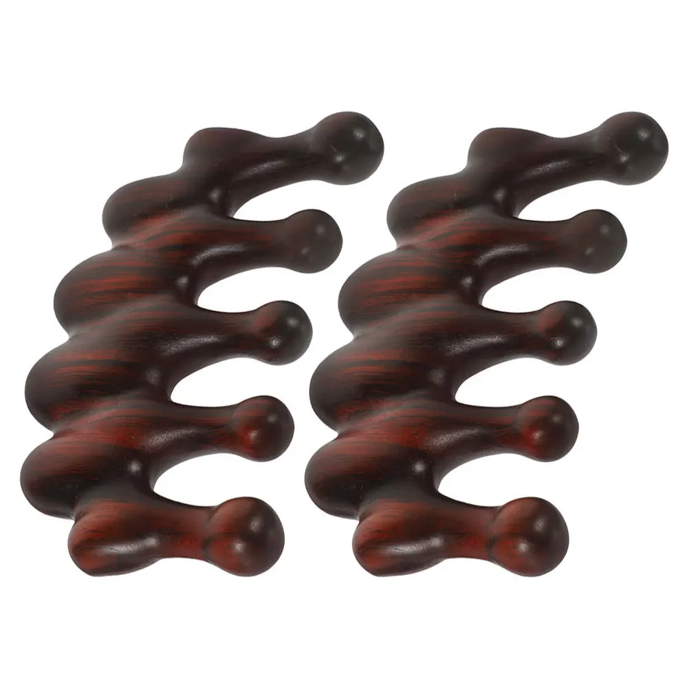 

2 шт. деревянная массажная расческа, натуральная расческа для волос с широкими зубьями, массажер для кожи головы, портативный распутыватель, подходит для кожи головы, шеи, плеч