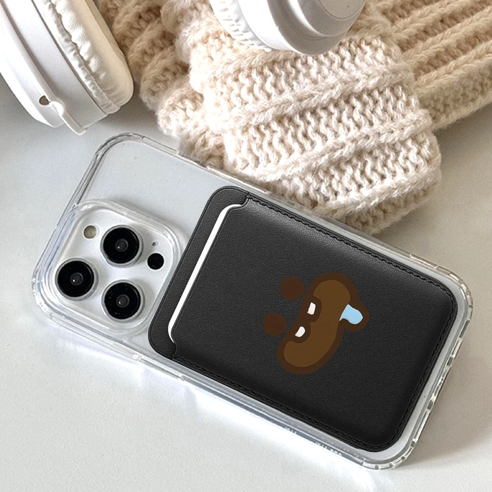Foodie Cartoon Leder-Kartenetui Handyhülle Kartenhalter für Magnetische Hülle Geeignet für alle iPhone Magsafe Karten-Handy-Rückseiten-Taschen – Detail 4