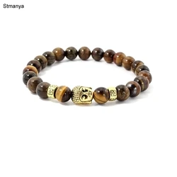 New Buddha head Men Charm Bead Bracelet Women Fashion Gallstone Natural Stone Bracelets Yoga Jewelry Party Gift B1087