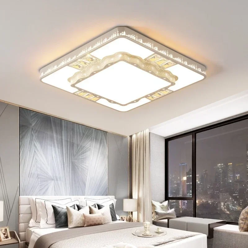 Modern Simple Living Room Light Rectangular Led Ceiling Light Set of Lamps Hall Bedroom Creative Iron Art Lights