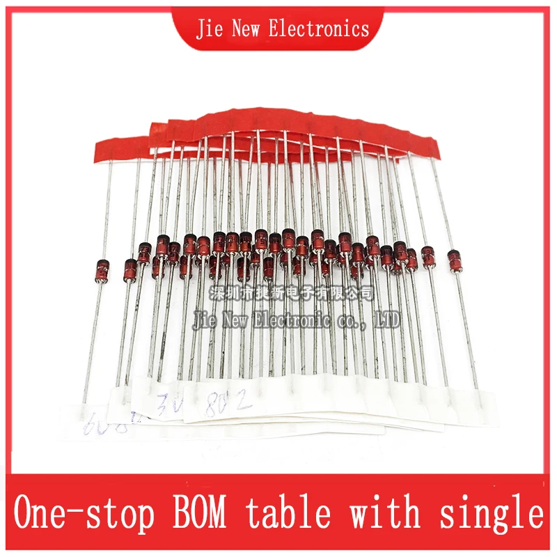 30 Values 1W Zener Diode Assorted Kit 3V 3.3V 3.6V 5.1V 5.6V 7.5V 10V 12V 13V 15V 16V 18V 20V 22V 24V 30V 33V 47V Assortment Set