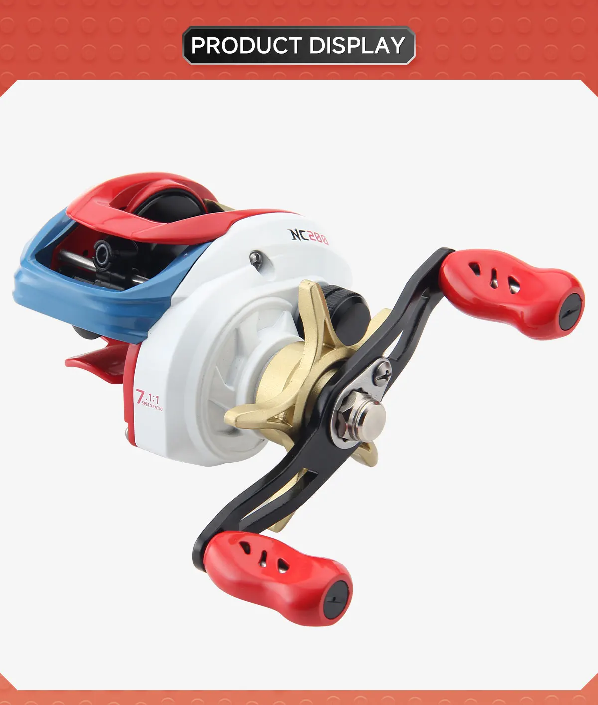 HAUT TON Baitcastingrolle 5 kg Max Drag 7,1:1 Übersetzungsverhältnis 3+1 Metalllager Ultraleicht glatt für Süßwasser-Salzwasser-Angelrolle – Detail 6