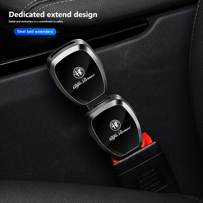 

2026 Hot Car Sticker Car Seat Belt Extender Clip Adjustable Safety Buckle Plug For Alfa Romeo Giulia Stelvio Giulietta 156 159 1