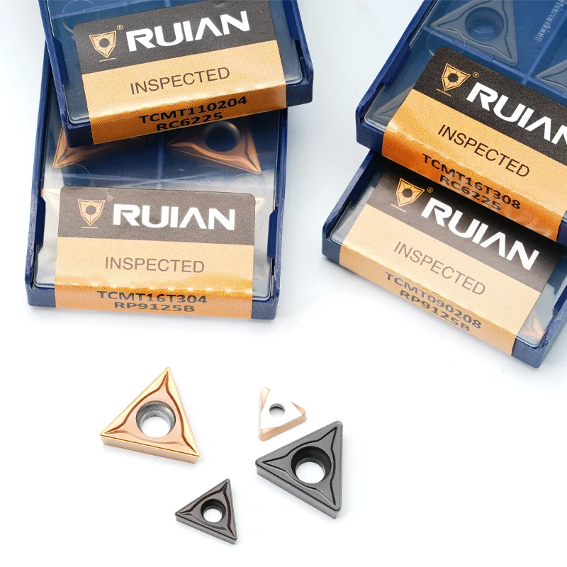 

Ruian CNC Blade Triangular Stainless Steel Lathe Inserts TCMT09 110204 TCMT110208 16T304 08 RP9125B Turning Tools