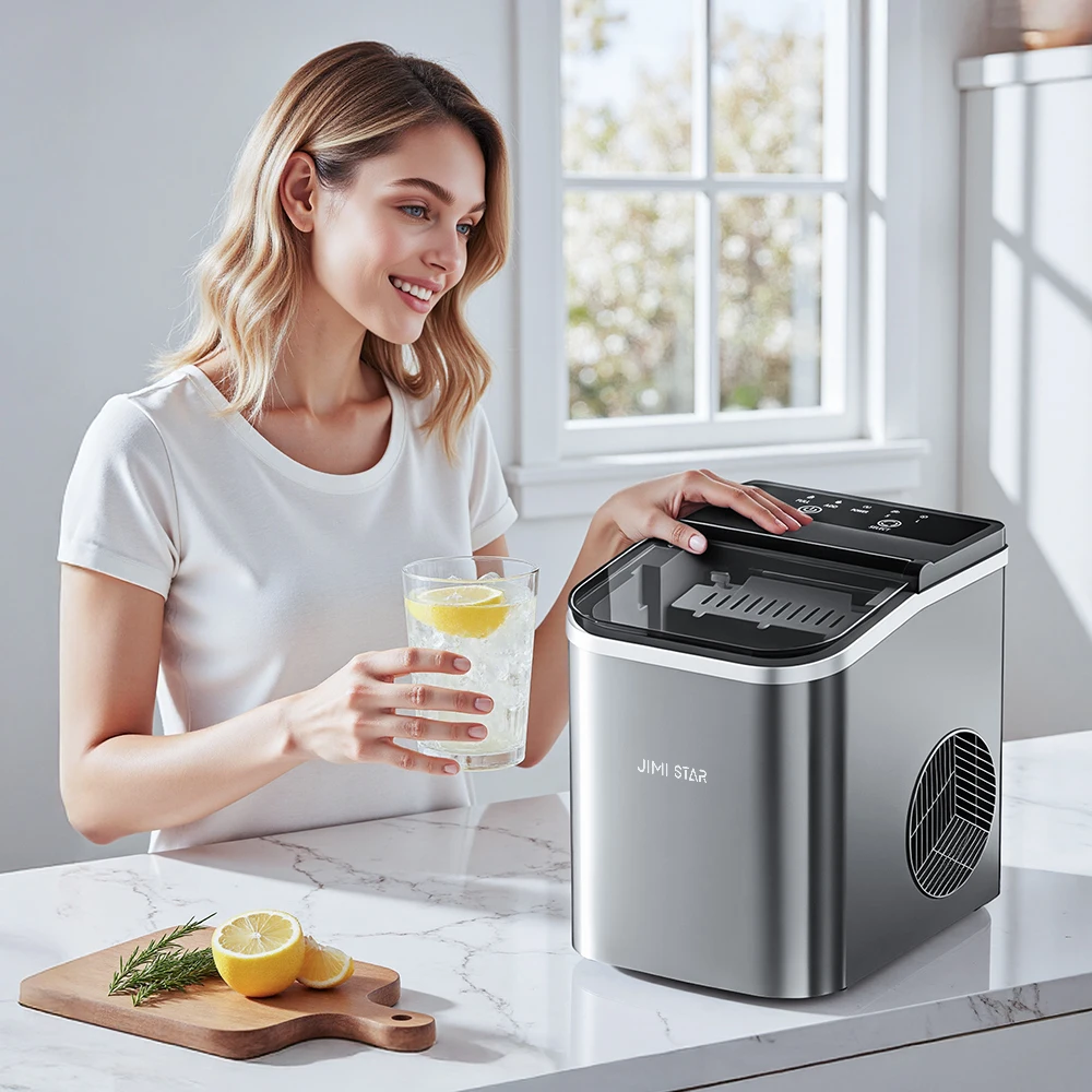 Mini Portable Bullet Ice Maker, Automatic Electric Operation, Bottled Water Input