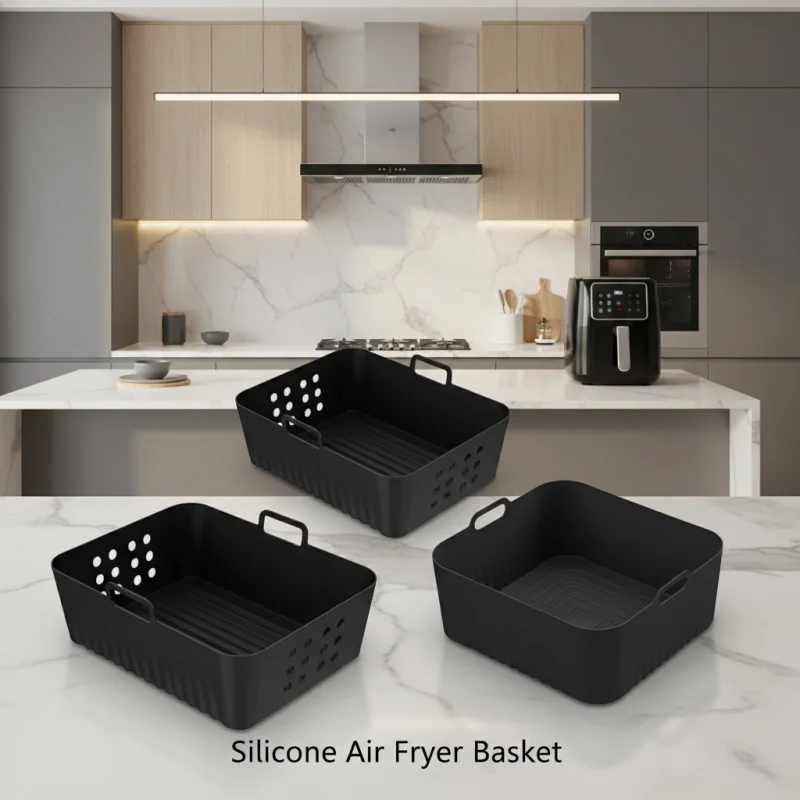 Mehrere Silikon-Einlagen für Heißluftfritteusen, Backkorb-Einlage, Schale für frittiertes Hähnchen, Zubehör für Heißluftfritteusen, verschiedene Modelle