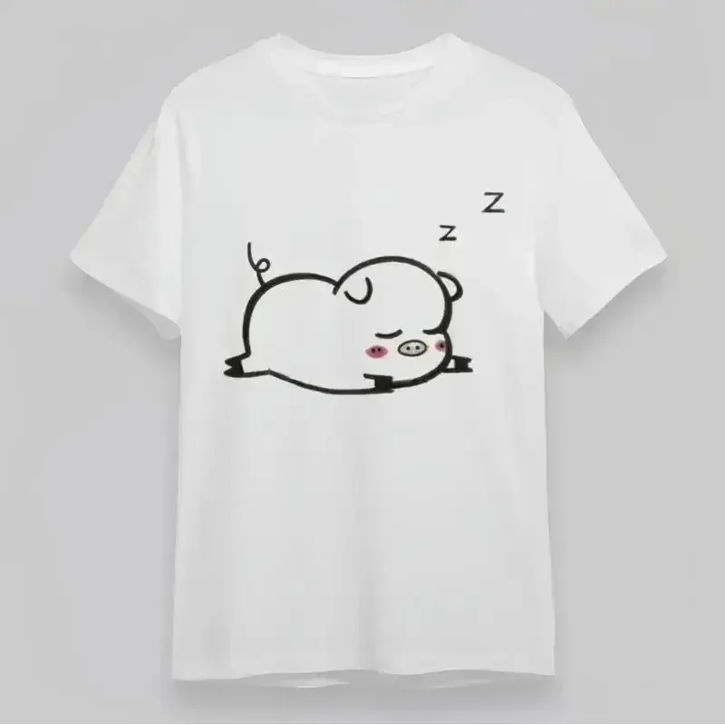 Women'S Soft Classic T Shirt Sleeping Pig With Z Snore Cotton