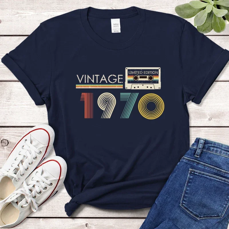 Vintage 1970 Limited Edition Audiotape Women Graphic T Shirts Retro 54rd 54 Years Old Birthday Party Mom Gift Female Tshirts