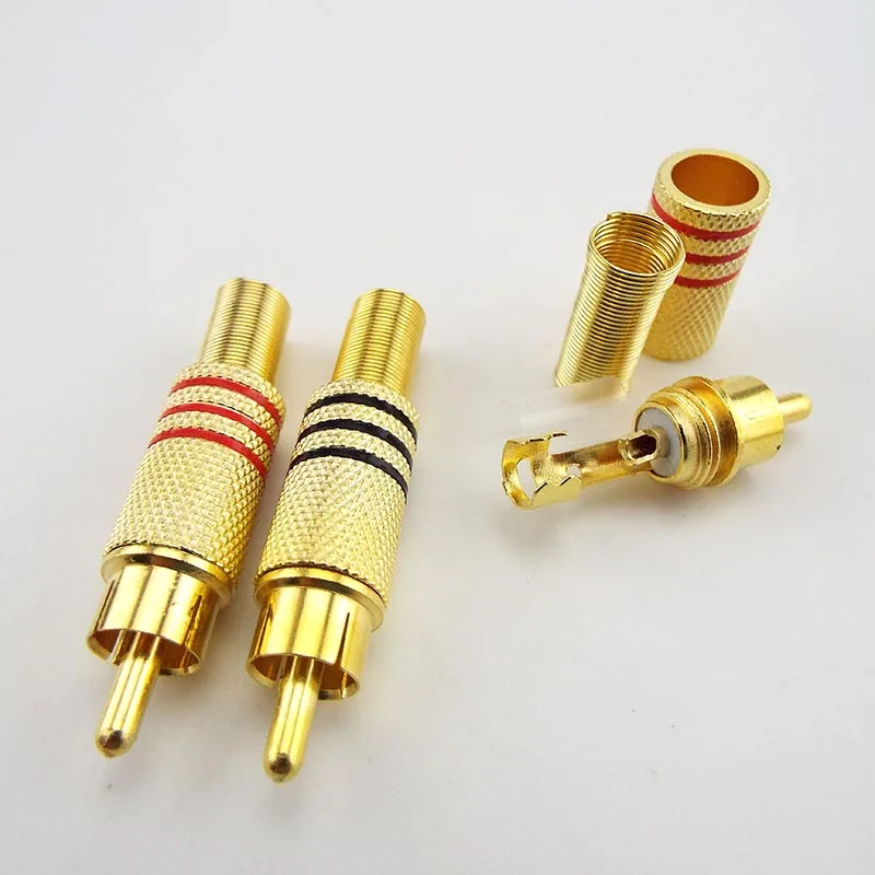Gold Plated RCA Connectors Male Female Plug Adapter Solder Type for Audio Cable Plug Adapters Video CCTV Camera E1