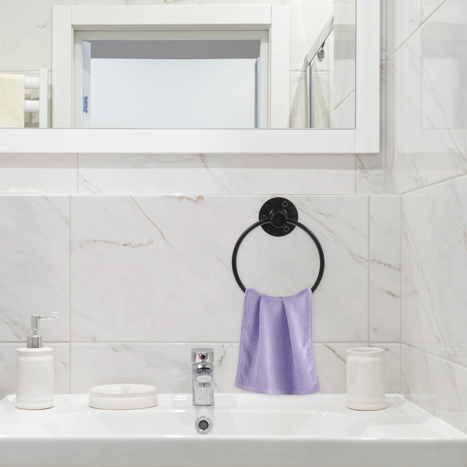 

Промышленное железное кольцо для полотенец, настенный держатель для ванной комнаты, винтажная вешалка для полотенец для рук, кухонный органайзер, экономичный пространство