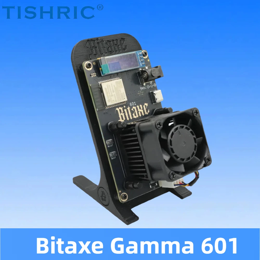 TISHRIC 2025 أحدث جهاز تعدين Bitaxe Gamma 601 1.2Th/s 18W BM1370 Asic Antminer S21pro رقاقة مع مروحة صامتة وقوة تعدين BTC
