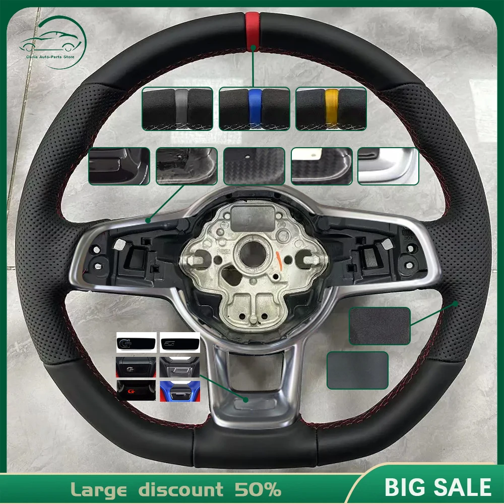 For Passat Tiguan  Golf 7, 7.5,Mk7, polo R/GTI 7th generation sports Steering Wheel DSG Perforated Leather