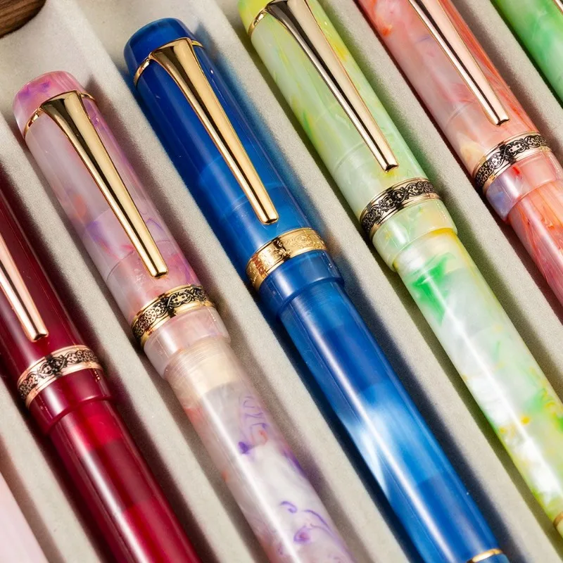 

Kaigelu New 316 PLUS Fountain Pens 35mm No.6 EF/F/M Long Knife 0.7mm Nib Acrylic Ink Pens Practice Teacher Calligraphy Pen Gifts